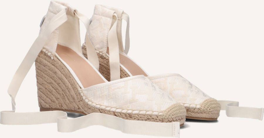 TOMMY HILFIGER Espadrilles Dames Closed Toe Wedge Monogram W Maat: 40 Materiaal: Canvas Kleur: Wit