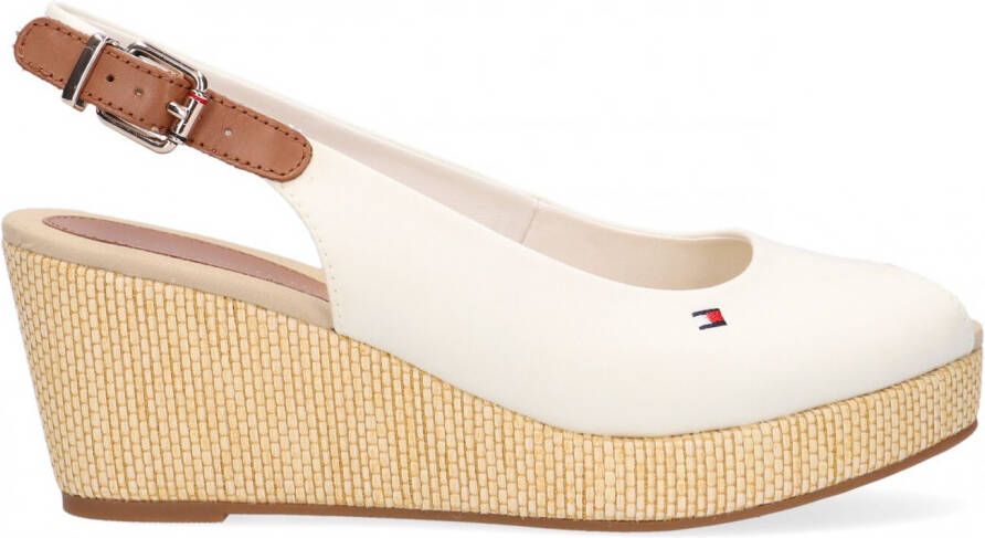 Tommy Hilfiger Witte Espadrilles Iconic Elba Sling Back Wedge