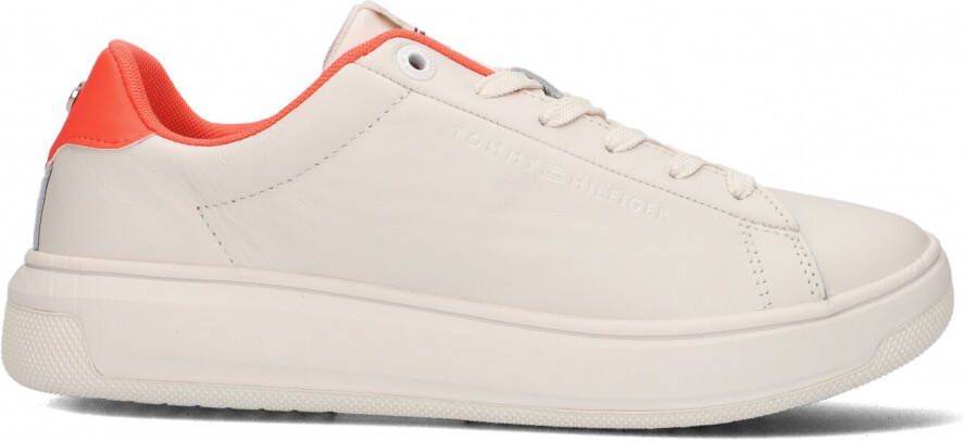Tommy Hilfiger Lowcut leather cupsole FWoFW06 hawaiian coral Wit