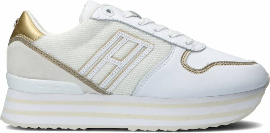 Tommy Hilfiger Plateausneakers MESH FLATFORM SNEAKER met beleg in metallic-look