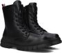 Tommy Hilfiger chunky veterboots zwart Meisjes Imitatieleer 39 - Thumbnail 1