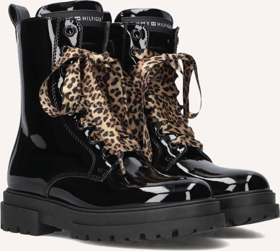 Tommy Hilfiger lak veterboots zwart