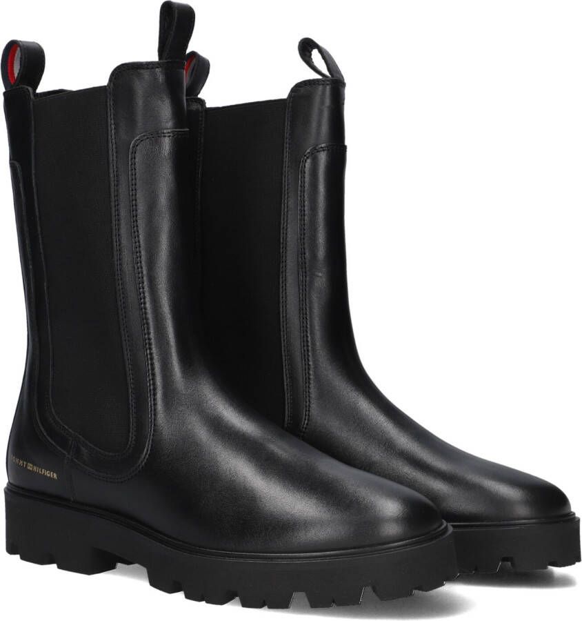 TOMMY HILFIGER Chelsea Boots Dames Th Lthr Mid Chelsea Maat: 36 Materiaal: Leer Kleur: Zwart