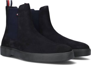 Tommy Hilfiger Zwarte Chelsea Boots Classic Hilfiger Suede Chelsea