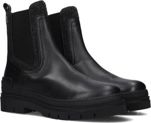 Tommy Hilfiger Zwarte Chelsea Boots Feminini Felt Chelsea Bootie