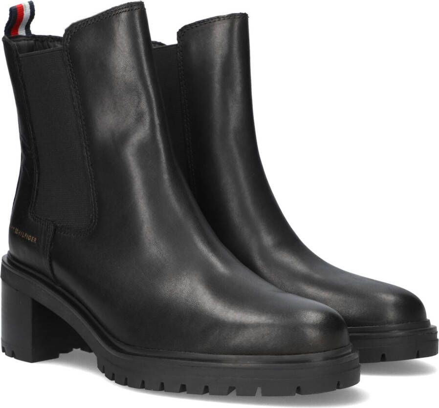 Tommy Hilfiger Zwarte Chelsea Boots Outdoor Chelsea Mid Heel Boot