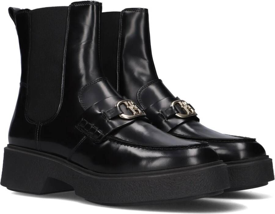 TOMMY HILFIGER Zwarte Enkelboots Th Hardware Loafer Boot