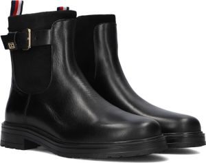 Tommy Hilfiger Laarsjes BELT BOOTIE MATERIAL MIX met merkje