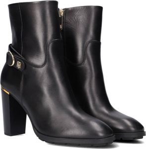 Tommy Hilfiger Zwarte Enkellaarsjes Belt High Heel Boot