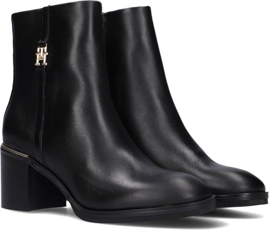 TOMMY HILFIGER Zwarte Enkellaarsjes Feminini Th Hardware Mid Bootie