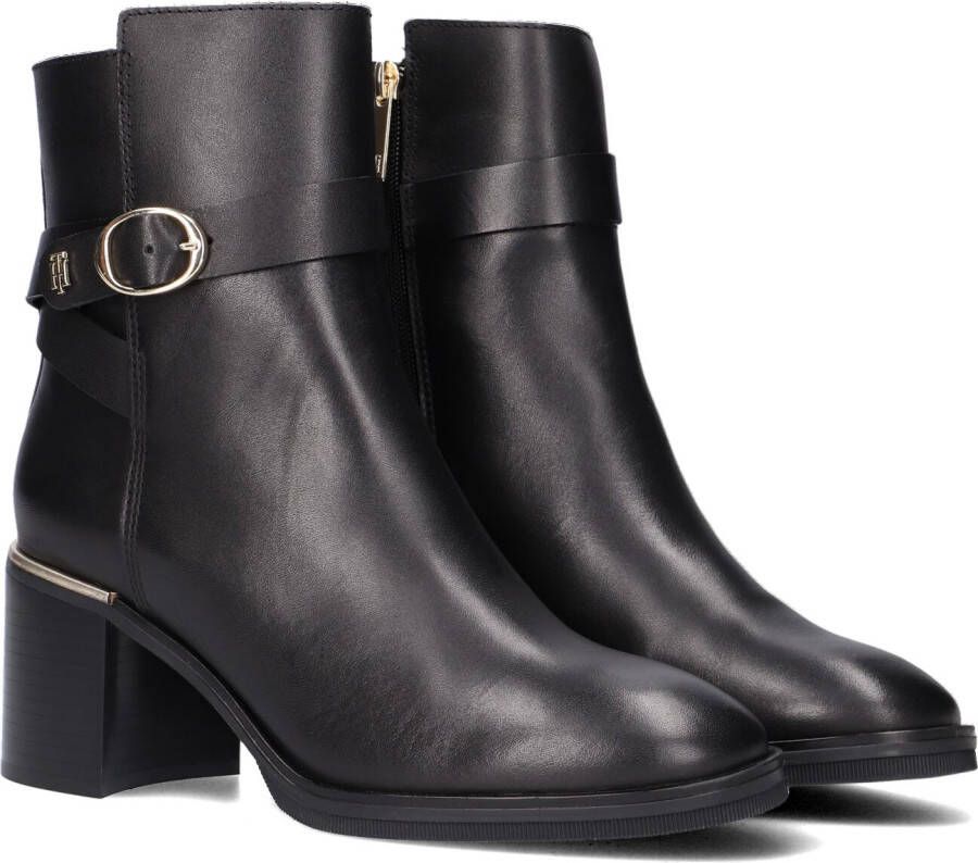 Tommy Hilfiger Zwarte Enkellaarsjes Th Belt Heeled Boot