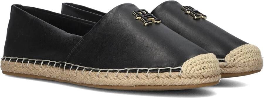 Tommy Hilfiger Espadrilles TH LOGO LEATHER ESPADRILLE zomer mode flats slippers instapschoen in smalle vorm
