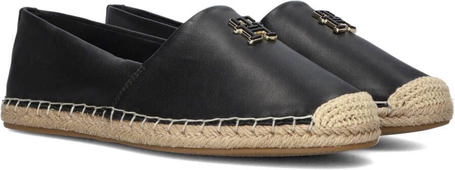 Tommy Hilfiger Espadrilles TH LOGO LEATHER ESPADRILLE zomer mode flats slippers instapschoen in smalle vorm