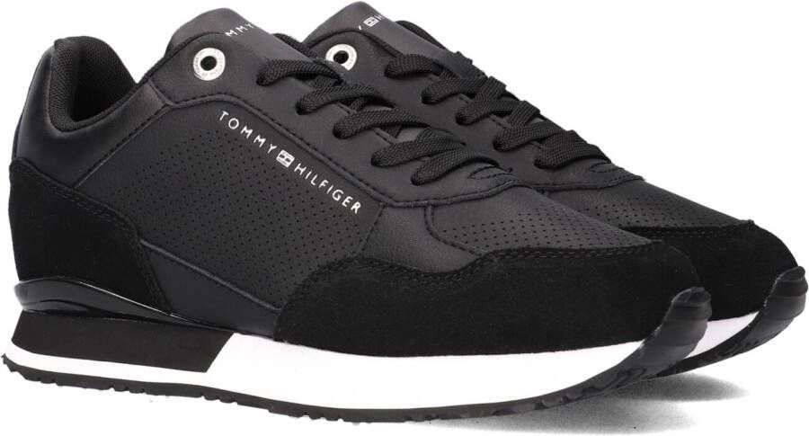 Tommy Hilfiger Zwarte Lage Sneakers Leather Wedge
