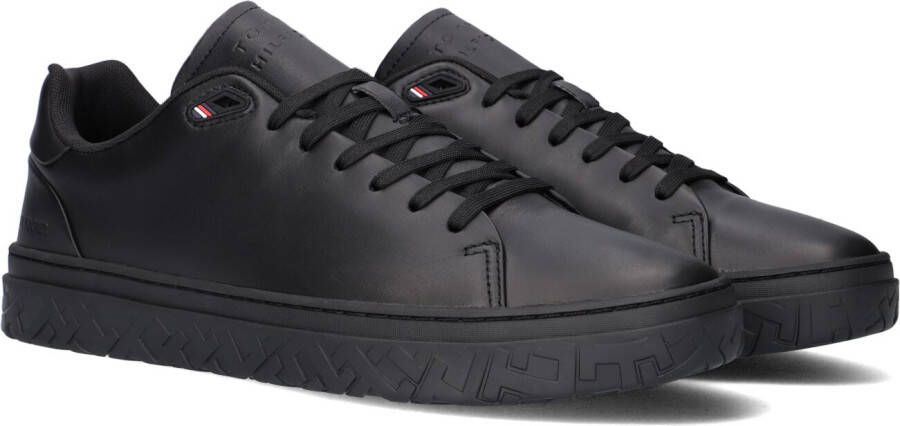 Tommy Hilfiger Corporate Leather Cup Stripes Heren Sneakers Schoenen Zwart FM0FM04732BDS