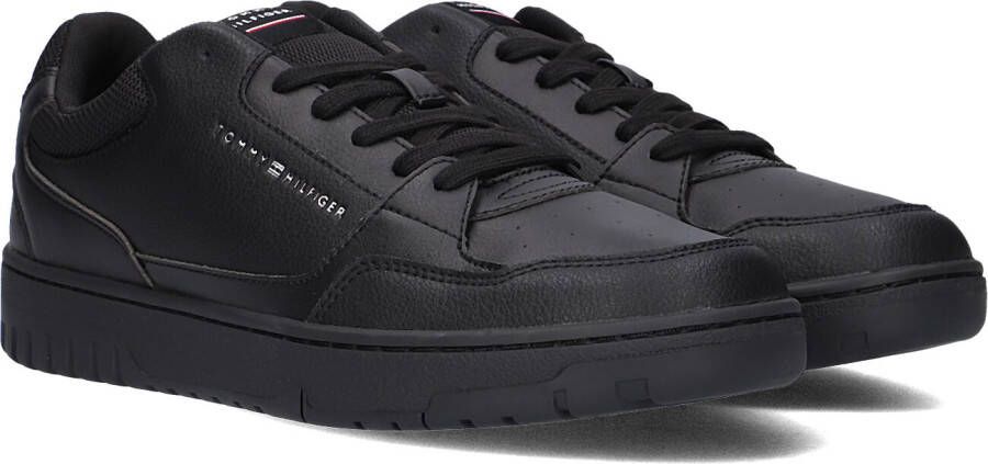 Tommy Hilfiger Zwarte Leren Sneakers voor Mannen Black Heren