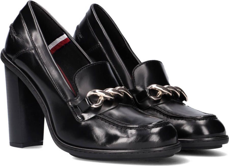 Tommy Hilfiger Zwarte Twist High Heel Loafer Pump Black Dames