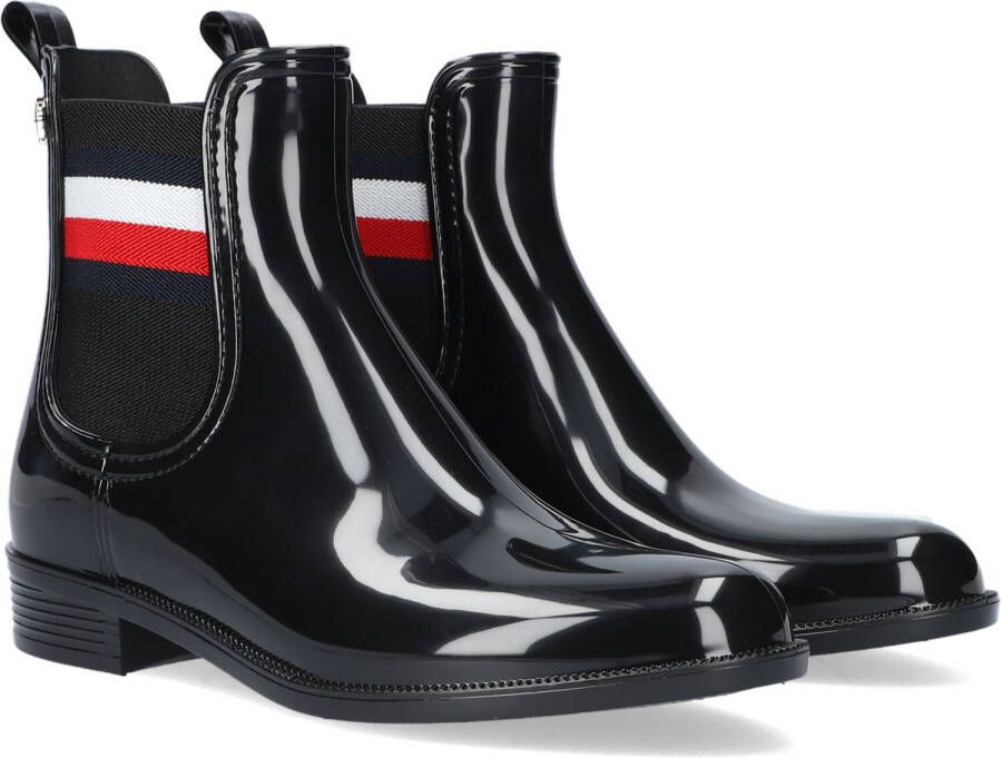 Tommy Hilfiger Zwarte Regenlaarzen Corporate Ribbon Rainboot