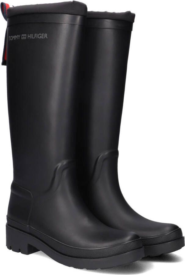 TOMMY HILFIGER Zwarte Regenlaarzen Th Overknee Rainboot Monogram