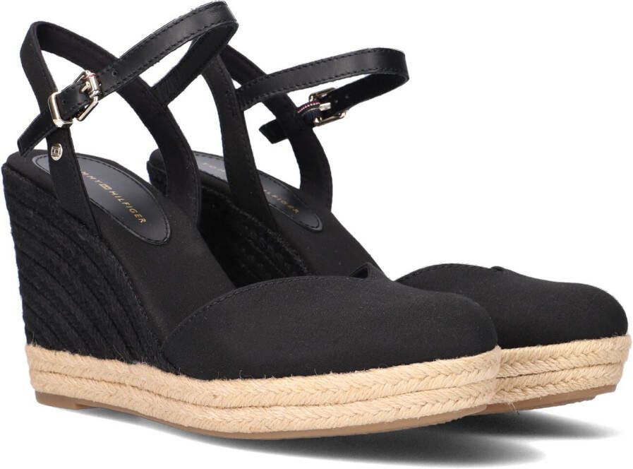 TOMMY HILFIGER Zwarte Espadrilles Basic Closed Toe High Wedge