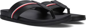 Tommy Hilfiger Zwarte Teenslippers Hilfiger Toe Post