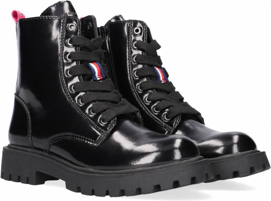 Tommy Hilfiger Zwarte Veterboots 31193 - Schoenen.nl