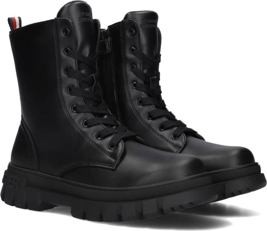 Tommy Hilfiger chunky veterboots zwart Meisjes Imitatieleer 35