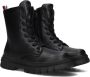 Tommy Hilfiger chunky veterboots zwart Meisjes Imitatieleer 36 - Thumbnail 1