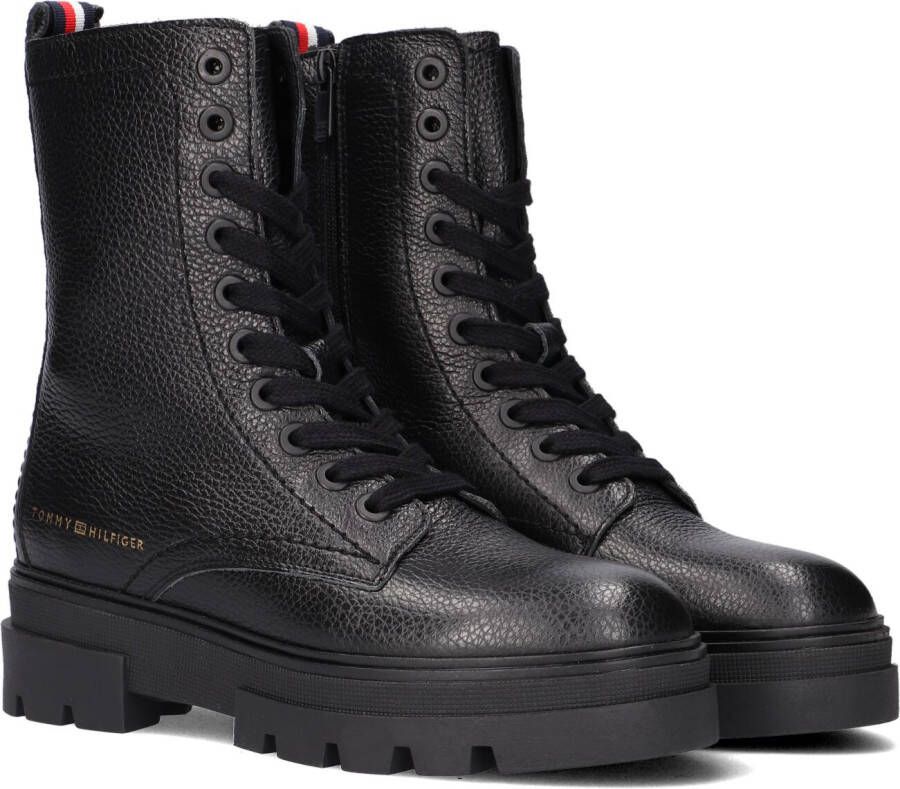 Tommy Hilfiger Zwarte Veterboots Monochromatic Lace Up Boot