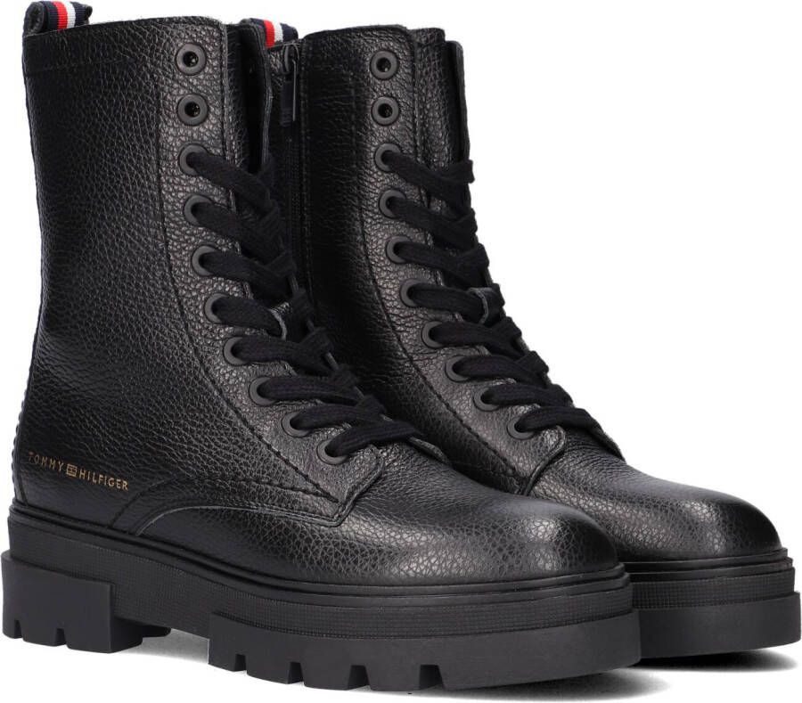 Tommy Hilfiger Veterlaarsjes MONOCHROMATIC LACE UP BOOT met logoprint opzij