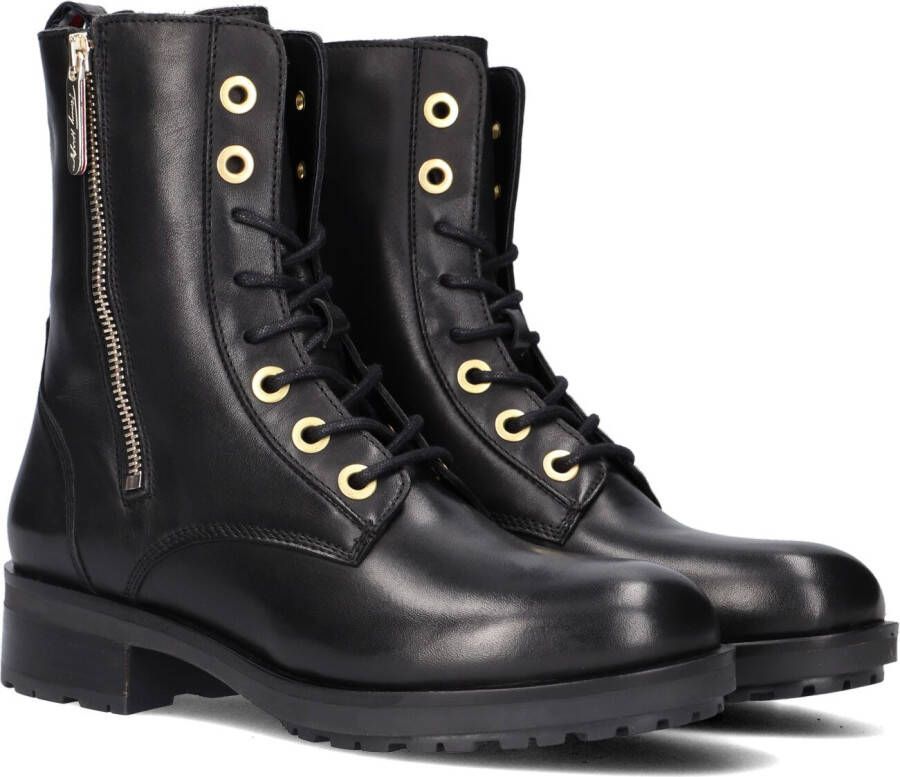 Tommy Hilfiger Zwarte Veterboots Th Essentials Biker Boot