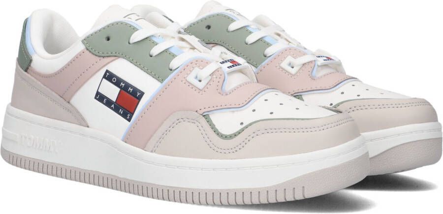 Bruin Tinten Tommy Jeans Pop Basket Women Lage sneakers Leren Sneaker Dames Beige