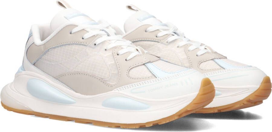 TOMMY JEANS W Fashion Runner Sneakers Leren Sneaker Dames Beige