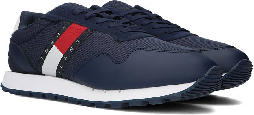 Tommy Hilfiger Tommy Jeans Retro Leather Sneakers Leren Sneaker Heren Blauw
