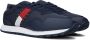 Tommy Hilfiger Tommy Jeans Retro Leather Sneakers Leren Sneaker Heren Blauw - Thumbnail 1