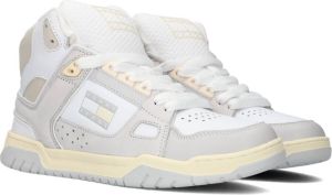 TOMMY JEANS Droid Mid Dames Hoge sneakers Leren Sneaker Dames Grijs