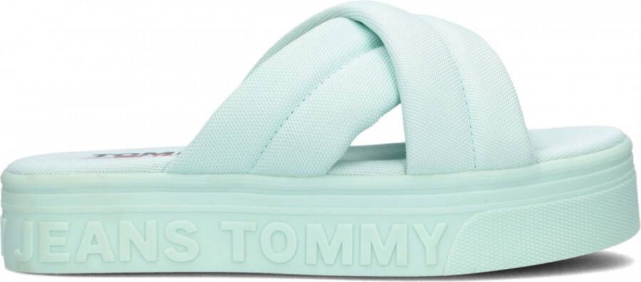 Tommy Jeans Groene Slippers Flatform