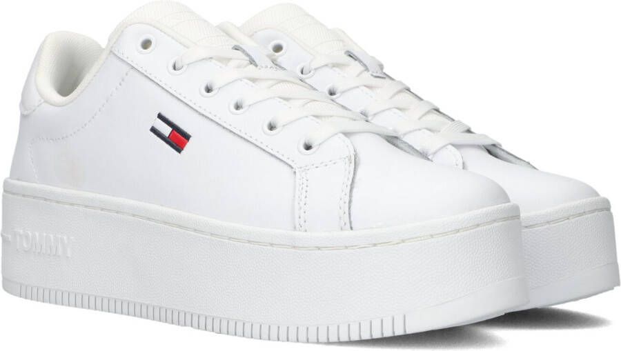 Tommy Hilfiger Witte Essential Platform Sneakers voor Dames White Dames