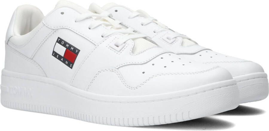 Tommy Hilfiger Tommy Jeans Tommy Jeans Retro Basket Lage sneakers Leren Sneaker Wit