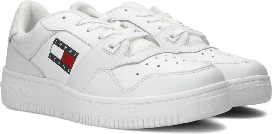 Tommy Hilfiger Tommy Jeans Tommy Jeans Retro Basket Lage sneakers Leren Sneaker Wit