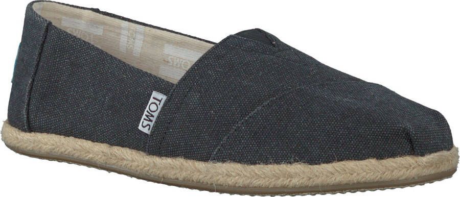 TOMS Alpargata Canvas Zwart Washed Sandaal Dames Zwart