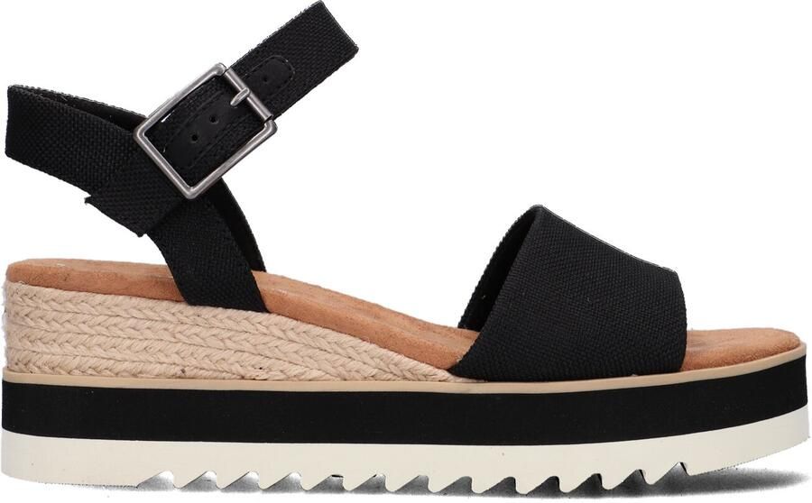 TOMS Diana black | smalle sandaal met Zwart Canvas Sandalen met hak Dames - Foto 4