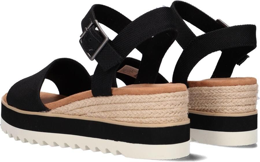 TOMS Diana black | smalle sandaal met Zwart Canvas Sandalen met hak Dames - Foto 3