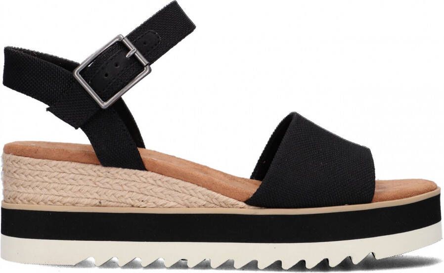 TOMS Diana black | smalle sandaal met Zwart Canvas Sandalen met hak Dames - Foto 3