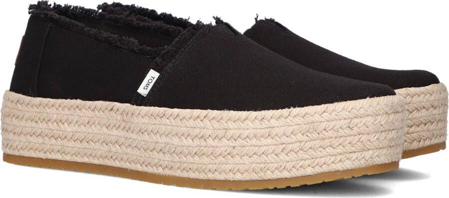 TOMS Valencia | Espadrilles met plateauzool Zwart Canvas Espadrilles Dames