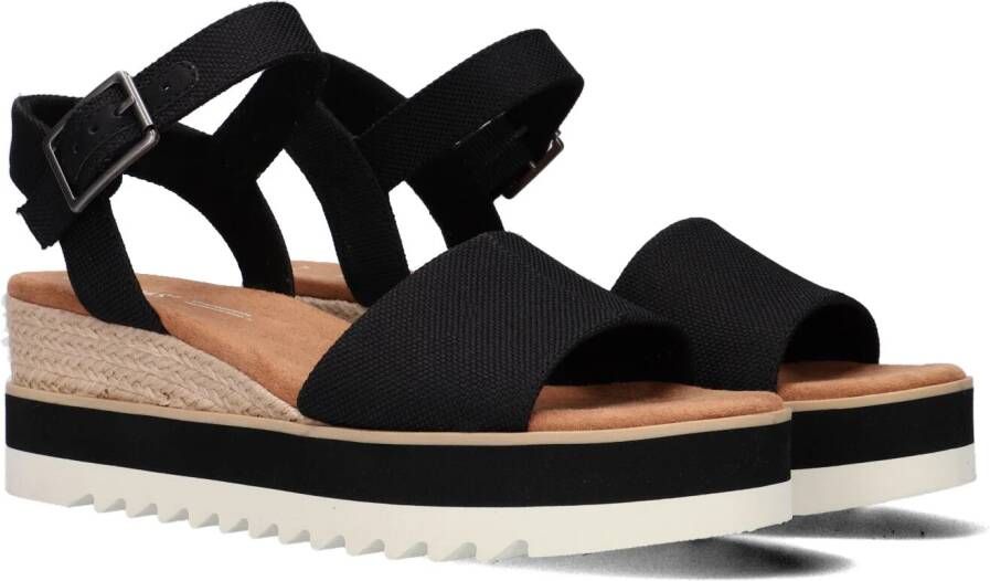 TOMS Diana black | smalle sandaal met sleehak Zwart Canvas Sandalen met hak Dames