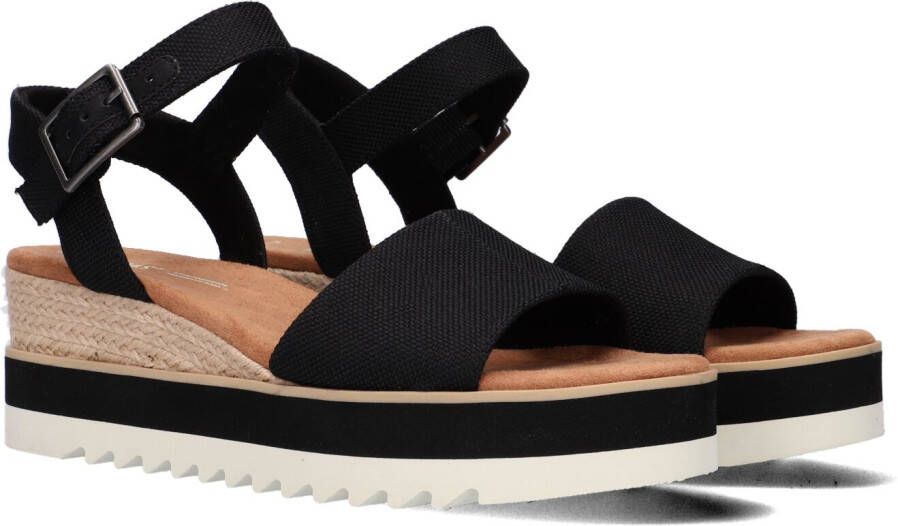 TOMS Diana black | smalle sandaal met Zwart Canvas Sandalen met hak Dames - Foto 2