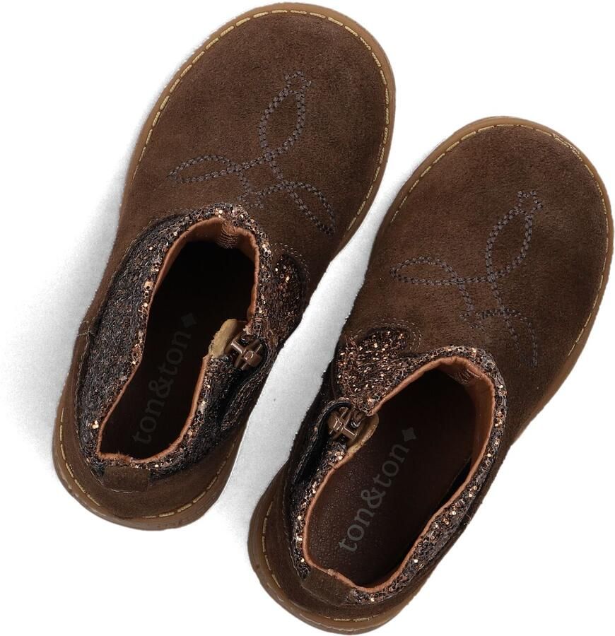 Ton & Ton Brigitte Enkellaarsjes Enkelboots met rits Meisjes Bruin - Foto 2