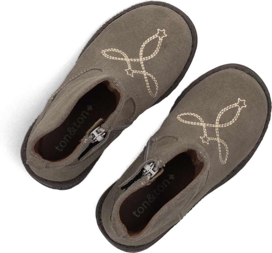 Ton & Ton Brigitte Enkellaarsjes Enkelboots met rits Meisjes Taupe - Foto 2