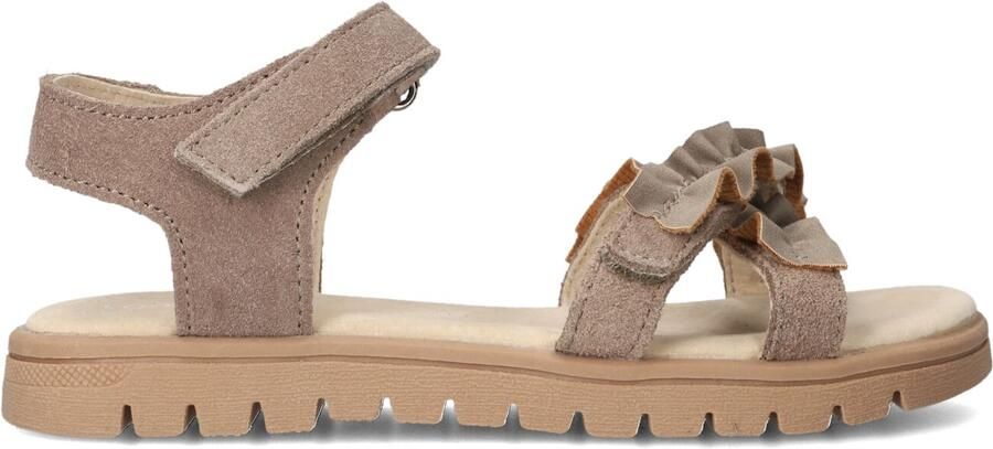 Ton & Ton Meisjes Platte sandalen Malin Taupe Suède Plateauzool - Foto 3